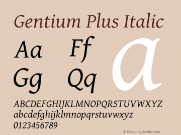 Gentium Plus Italic Version 1.510 Font Sample