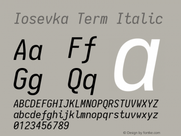 Iosevka Term Italic 1.14.1; ttfautohint (v1.7.9-c794)图片样张