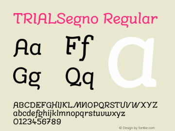 TRIALSegno Version 1.000 Font Sample