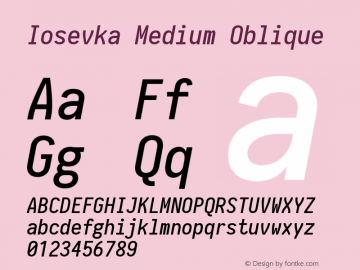 Iosevka Medium Oblique 2.2.1 Font Sample