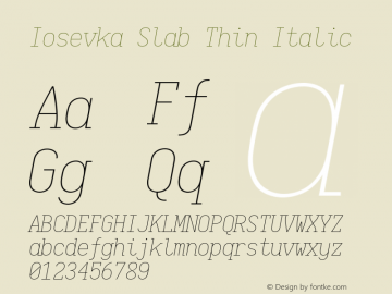 Iosevka Slab Thin Italic 2.2.1图片样张
