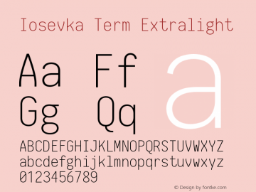 Iosevka Term Extralight 2.2.1图片样张