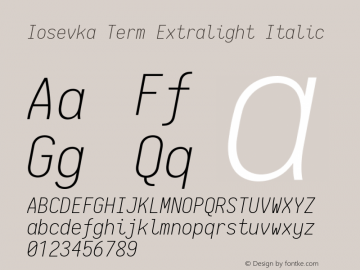 Iosevka Term Extralight Italic 2.2.1图片样张