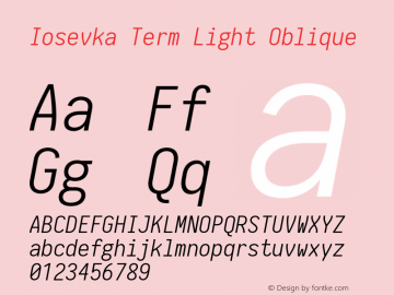Iosevka Term Light Oblique 2.2.1图片样张