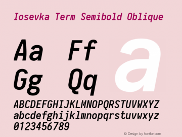 Iosevka Term Semibold Oblique 2.2.1图片样张