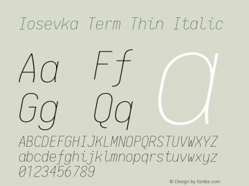 Iosevka Term Thin Italic 2.2.1图片样张