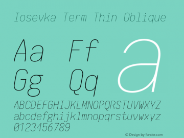 Iosevka Term Thin Oblique 2.2.1图片样张