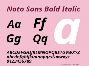 Noto Sans Bold Italic Version 2.000;GOOG;noto-source:20170915:90ef993387c0; ttfautohint (v1.8.2)图片样张