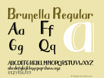 Brunella Version 1.00;July 11, 2018;FontCreator 11.5.0.2422 64-bit Font Sample