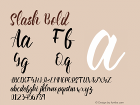 Slash Bold Version 1.00;January 14, 2019;FontCreator 11.0.0.2366 64-bit Font Sample