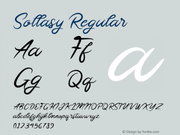 Sollasy Version 1.000 Font Sample