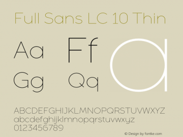FullSansLC-10Thin Version 1.002 Font Sample