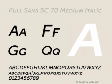 FullSansSC-70MediumItalic Version 1.002图片样张