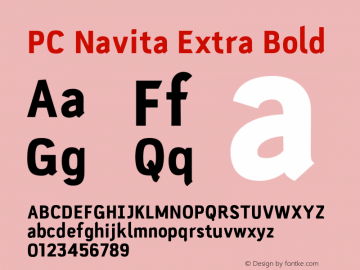 PC Navita Extra Bold Version 1.001;PS 001.001;hotconv 1.0.88;makeotf.lib2.5.64775图片样张