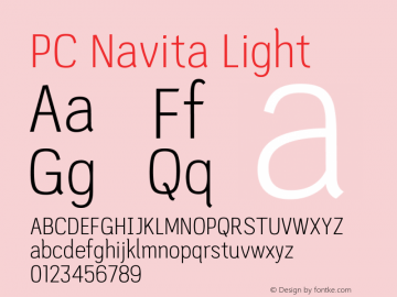 PC Navita Light Version 1.001 Font Sample