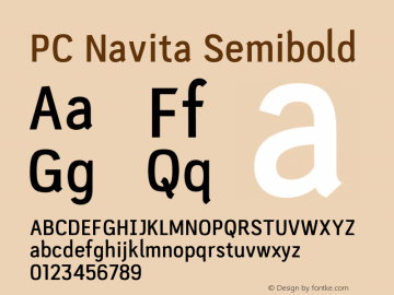 PC Navita Semibold Version 1.001 Font Sample