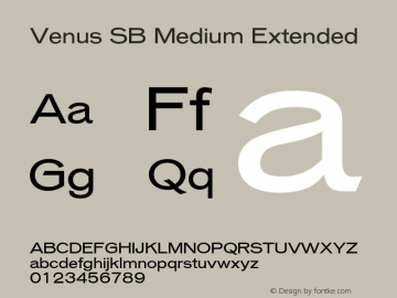 VenusSB-MediumExtended 001 Font Sample