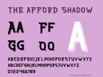 THE AFFORD Shadow Version 1.002;Fontself Maker 3.1.2图片样张
