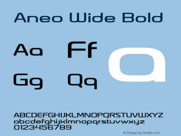 Aneo Wide Bold Version 1.000 Font Sample