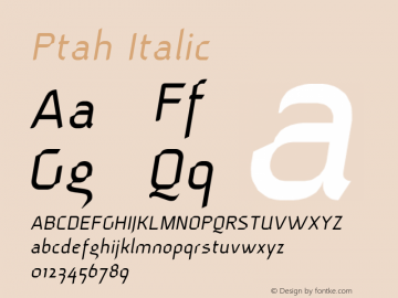 Ptah Italic Version 1.1 Font Sample