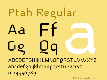 Ptah Regular Version 1.1 Font Sample
