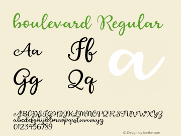 boulevard Regular Version 1.000 Font Sample