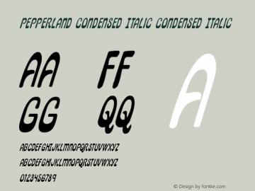 Pepperland Condensed Italic Version 1.0; 2019 Font Sample