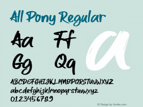 All Pony Version 1.000 Font Sample