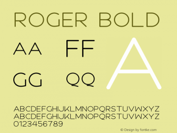 Roger Bold Version 1.00;July 6, 2019;FontCreator 11.5.0.2430 64-bit Font Sample