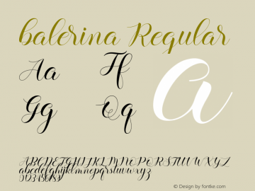 balerina Version 1.00;July 2, 2019;FontCreator 11.5.0.2430 64-bit图片样张