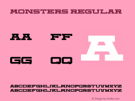 Monsters Version 1.00;July 8, 2019;FontCreator 12.0.0.2522 32-bit Font Sample