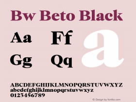 Bw Beto Black Version 1.000;PS 001.000;hotconv 1.0.88;makeotf.lib2.5.64775图片样张