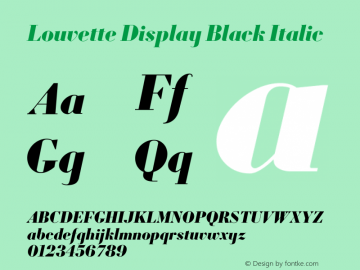 LouvetteDisplay Black Italic Version 1.000;hotconv 1.0.109;makeotfexe 2.5.65596图片样张