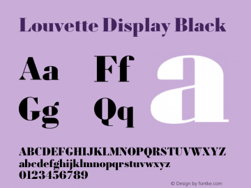 LouvetteDisplay Black Version 1.000;hotconv 1.0.109;makeotfexe 2.5.65596 Font Sample