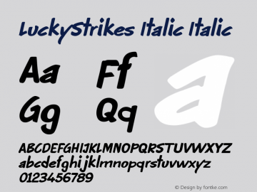 LuckyStrikes Italic LuckyStrike Version 1.000图片样张