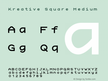 Kreative Square Version 2019.07.07 Font Sample