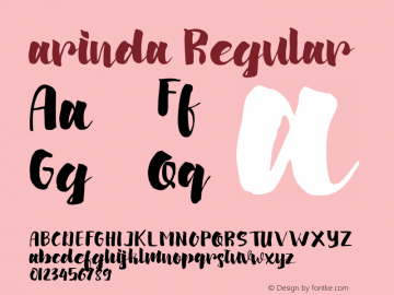 arinda Version 1.00 Font Sample