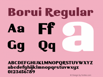 Borui950Ultra Version 1.00-04-2019 Font Sample