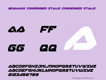 Skyhawk Condensed Italic Version 1.3; 2019图片样张