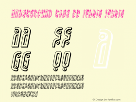 Underground Rose 3D Italic Version 1.1; 2019 Font Sample