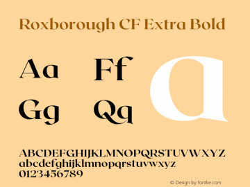 Roxborough CF Extra Bold Version 1.000;PS 001.000;hotconv 1.0.88;makeotf.lib2.5.64775 Font Sample