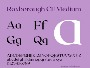 Roxborough CF Medium Version 1.000;PS 001.000;hotconv 1.0.88;makeotf.lib2.5.64775图片样张
