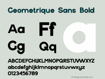 Geometrique Sans Bold Version 1.000;PS 001.000;hotconv 1.0.88;makeotf.lib2.5.64775 Font Sample