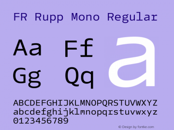 FR Rupp Mono Regular Version 1.000 Font Sample