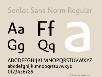 SenlotSansNorm-Regular Version 1.000 Font Sample