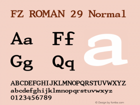 FZ ROMAN 29 Normal 1.000 Font Sample