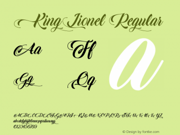 King Lionel Version 1.000 Font Sample