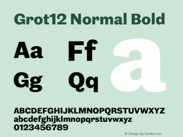 Grot12Normal-Bold Version 1.0 Font Sample