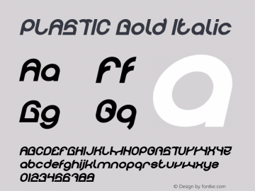 PLASTIC Bold Italic Version 1.00;April 27, 2019;FontCreator 11.5.0.2430 64-bit Font Sample