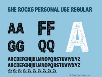 She Rocks Personal Use Version 1.000 Font Sample